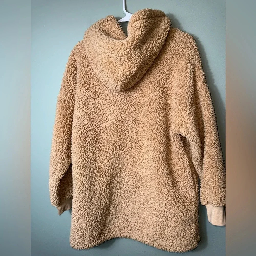 Gap Teen Sleep Camel Color Hooded Long Sleeve Sherpa 2 Hand‎ Pockets Size 12